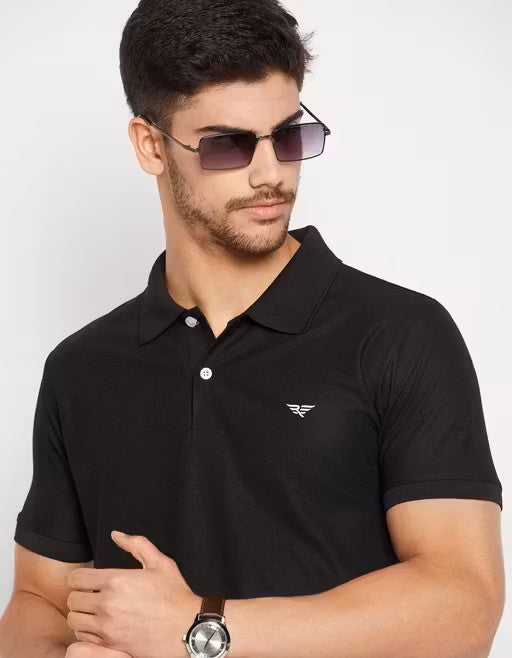 Men's Cotton Half Sleeves Solid Polo T-shirt