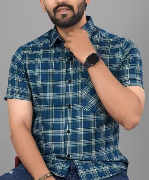 Cotton Blend Casual half Sleeve Shirt