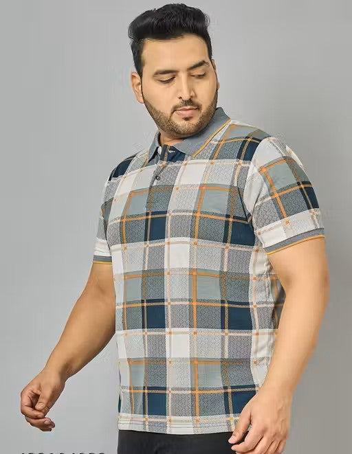 Men Checks Printed T-Shirt
