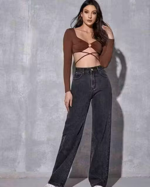 DENIM WIDE LEG JEANS