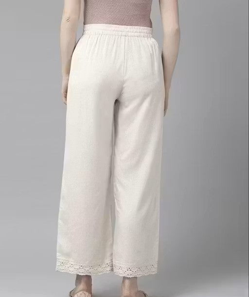 Woman khadi plazzo lace