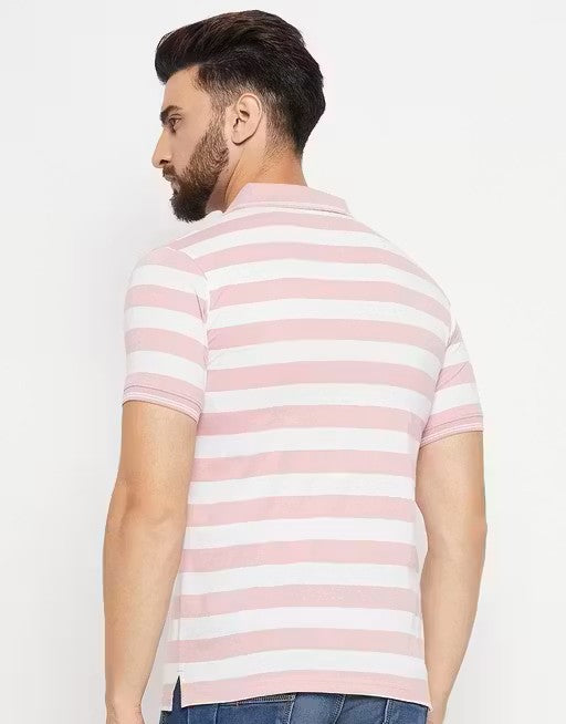 Men Polo Collar Striper T Shirt