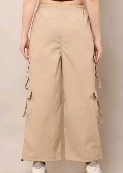 Women Premium Cotton Wide Leg Cargos/Trousers