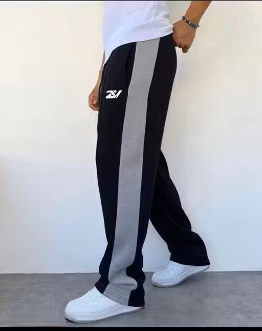 TRACKPANT BLACK COTTON BLEND FABRIC