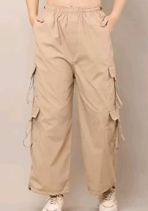 Women Premium Cotton Wide Leg Cargos/Trousers