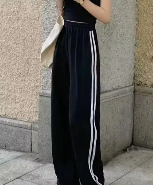 Black Piping trouser Stylish Baggy Type Payjamas for Women