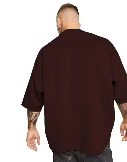 Men's Graphic Print Oversize Round Brown Tshirts