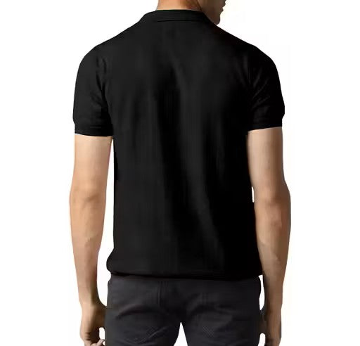 Men's Solid Regular Polo Black Tshirts