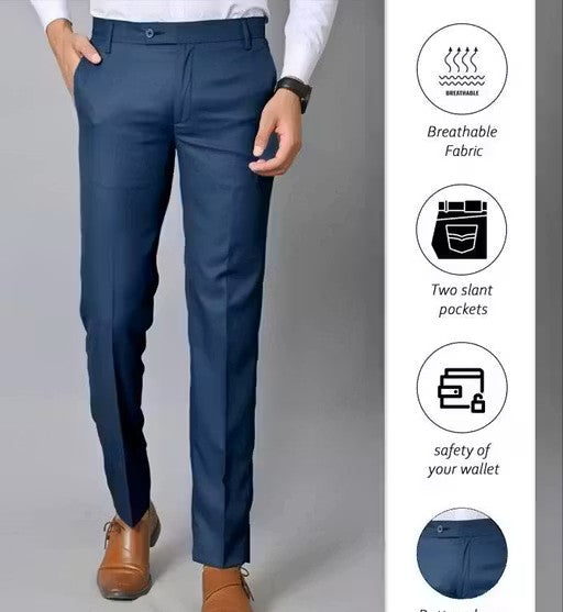 Regular Cotton Blend Formal Wear Trouser Pant