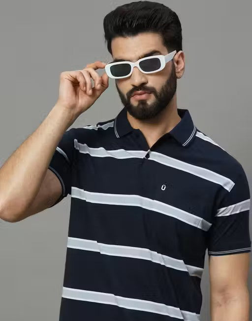 Men's Polo Collar Striper T Shirt