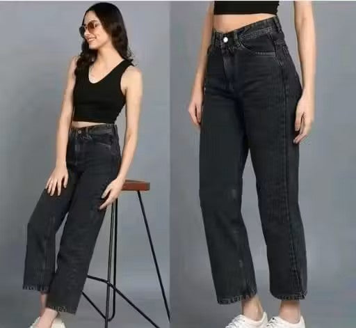 STRAIGHT FIT FADED JEANS FOR GIRLS