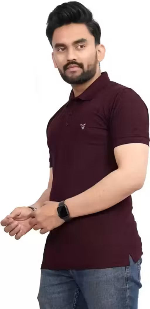 Polo Mens Half Sleeve Solid Regular Fit Tshirt