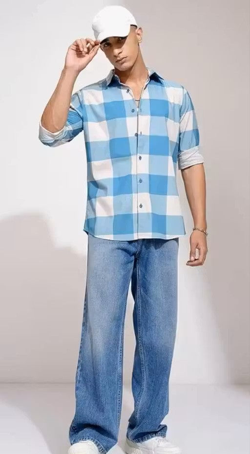 CREPARO SKY BLUE TAM TAM CHEK SHIRT