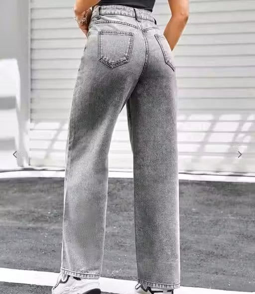 GREY FADED WOMEN JEANS