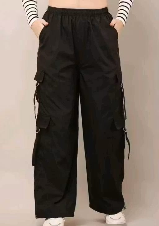 Women Premium Cotton Wide Leg Cargos/Trousers