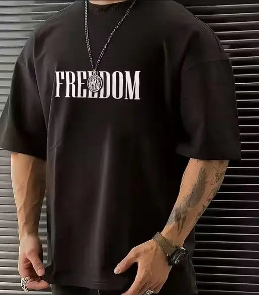 Men's Stylish Oversized Graphic Printed 3/4th Sleeve T-Shirt Velvark.com