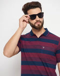 Men Polo Collar Striper T Shirt