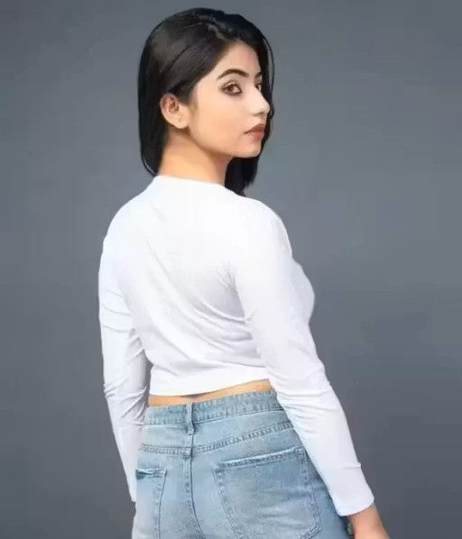 Neck Crop Top for Women & Girls