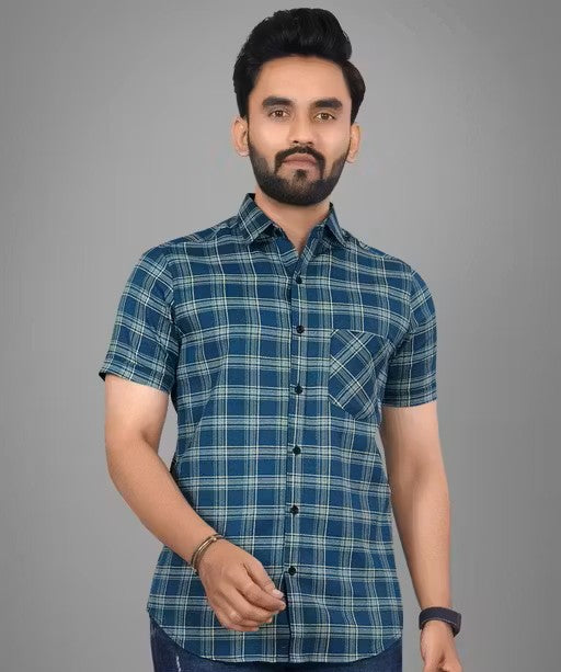 Cotton Blend Casual half Sleeve Shirt