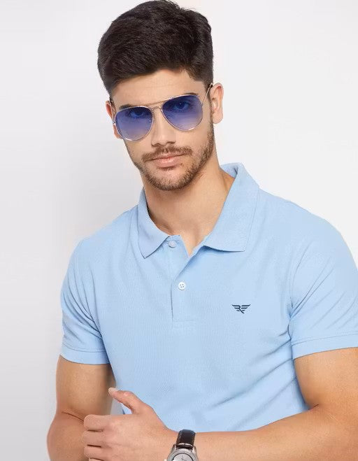 Men's Cotton Half Sleeves Solid Polo T-shirt