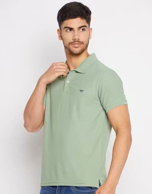 Men's Cotton Half Sleeves Solid Polo T-shirt
