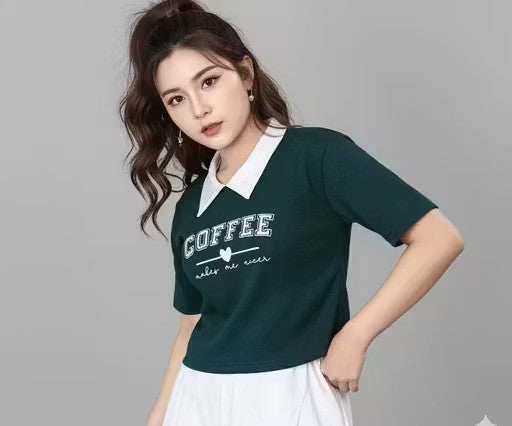 Korean Style T-shirt With Collar