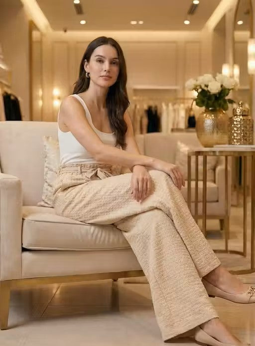 Women’s Pleated Soft Polyester Palazzo Pants