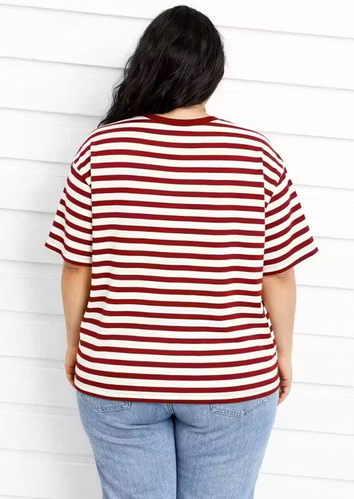 OVER SIZE STRIP RED & WHITE
