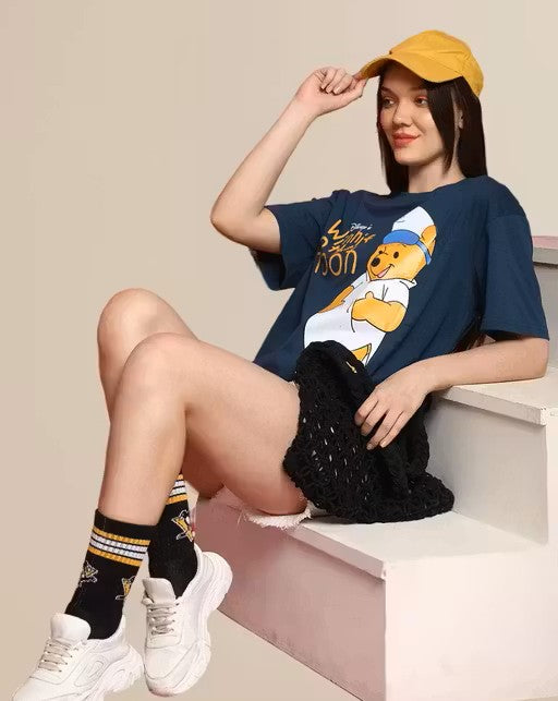 Women's Half Sleeve Oversize Printed Tshirt