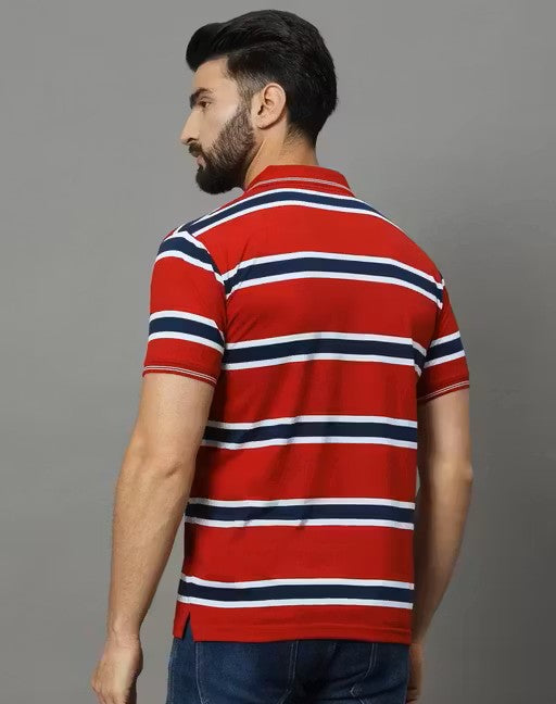 Men's Polo Collar Striper T Shirt