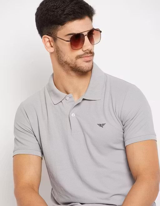 Men's Cotton Half Sleeves Solid Polo T-shirt