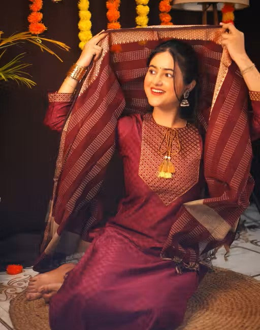 pure cotton kurti pant set||festive cotton kurti pant set