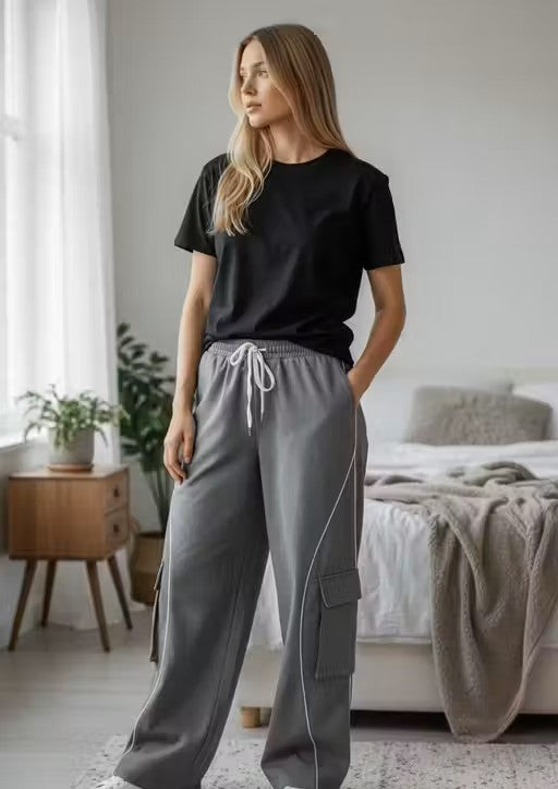 New Stylish Red Track Pants With Side Piping