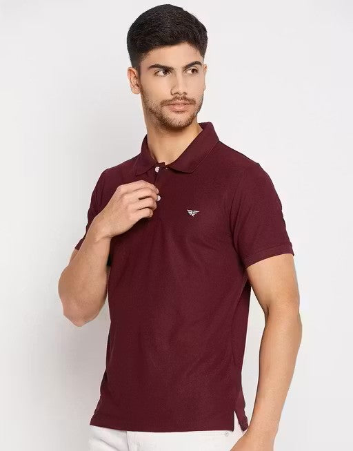 Men's Cotton Half Sleeves Solid Polo T-shirt