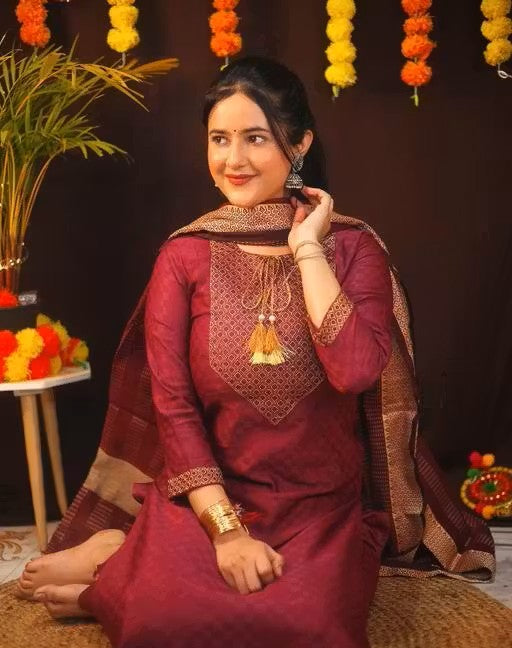 pure cotton kurti pant set||festive cotton kurti pant set