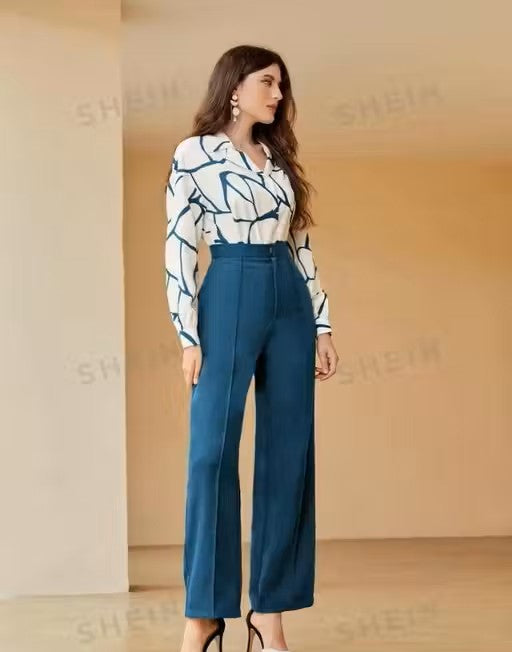 Latest Fashion High Low Shirt with Straight Fit Pants