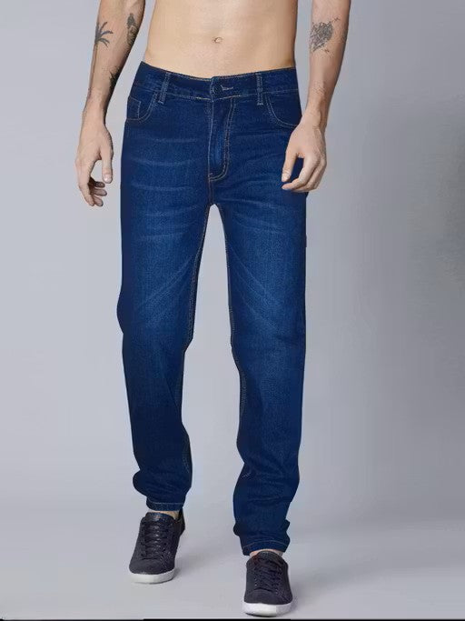 JUST BLACK Men's Regular Dark Blue Jeans