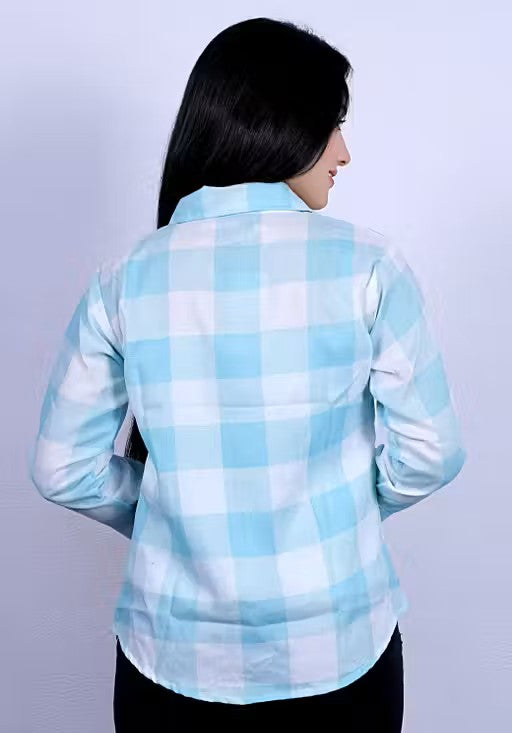 Stylish Girl's Checked Shirt Collar Multicolor TOP &amp; Tunics 2 pcs Inner