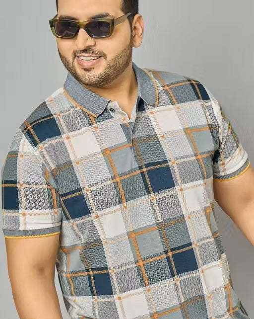 Men Checks Printed T-Shirt