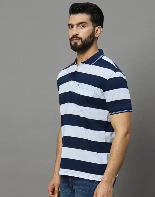 Men's Polo Collar Striper T Shirt