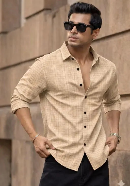 Casual Cotton Blend Regular Fit Shirt for Men