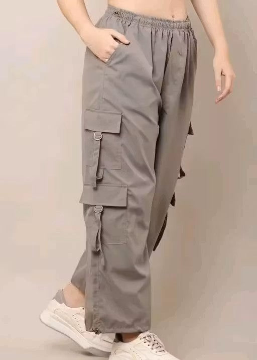 Women Premium Cotton Wide Leg Cargos/Trousers