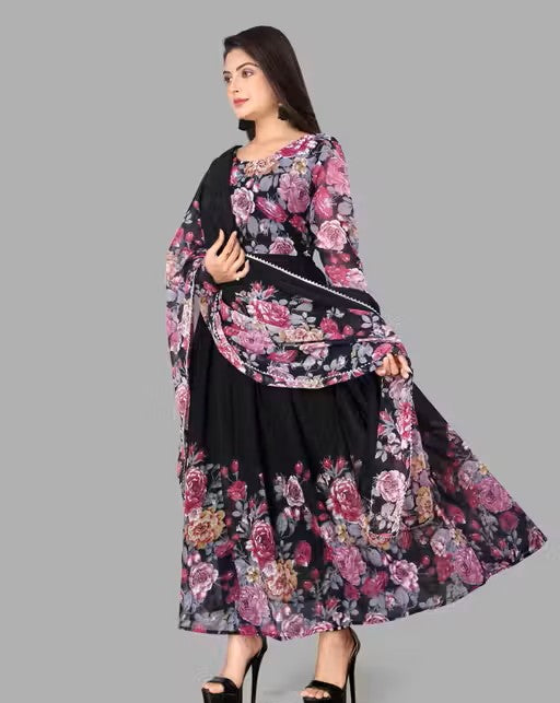 printed Gown and Duppata Set Velvark.com