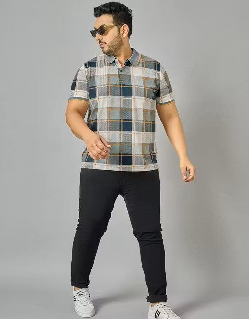Men Checks Printed T-Shirt
