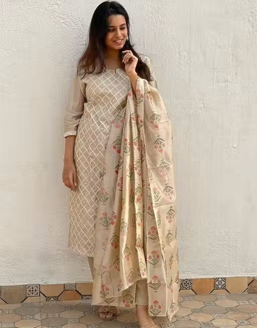 Premium Kurti With Pant  Dupatta Set