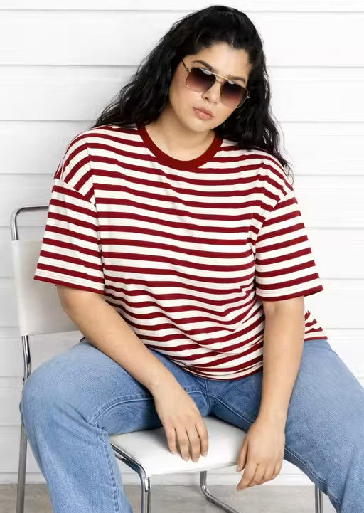 OVER SIZE STRIP RED & WHITE