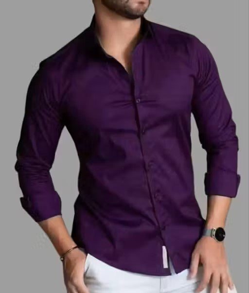 Men solid casual shirt
